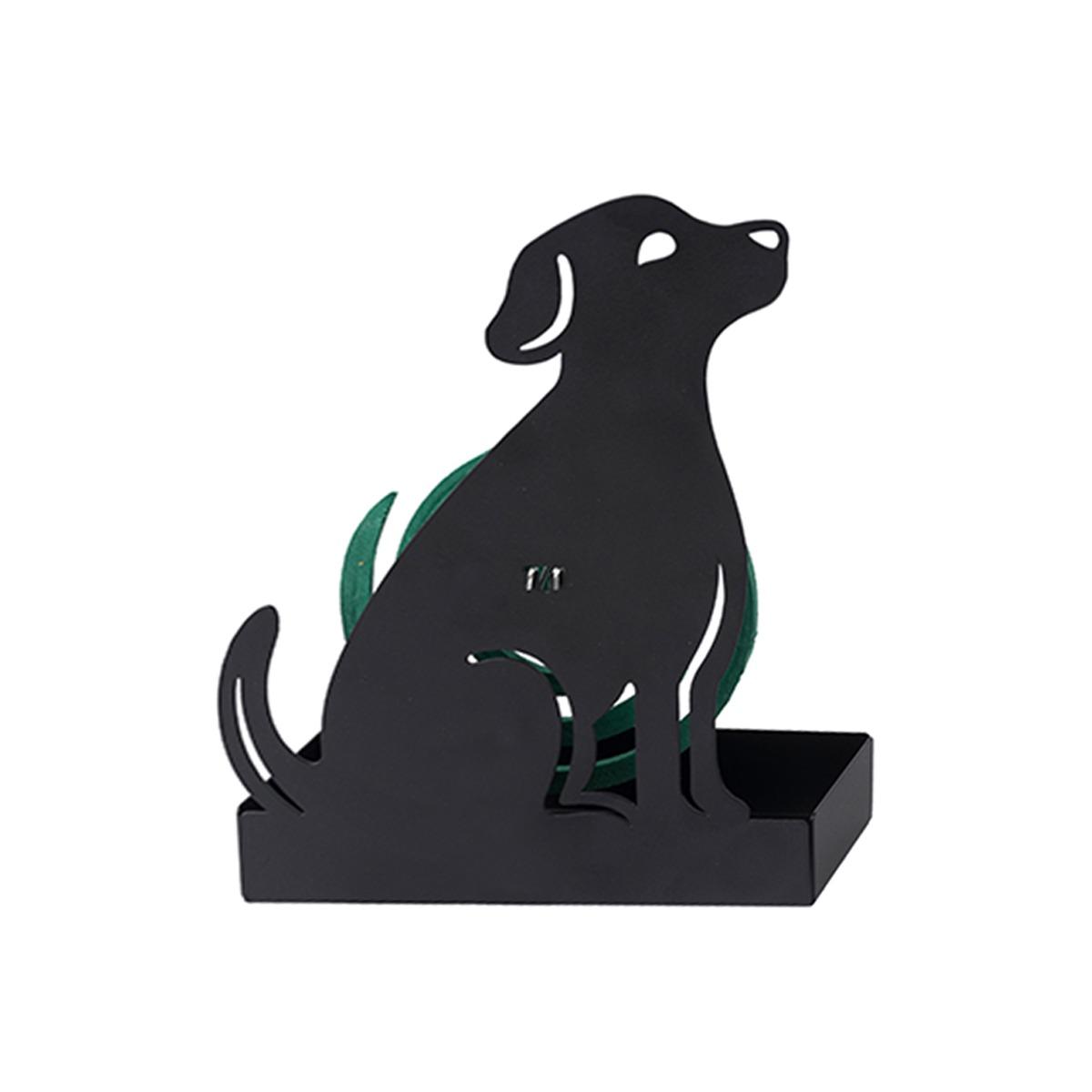 Portaspirali Cane Metallo Nero cm.14x5x19 | Montemaggi