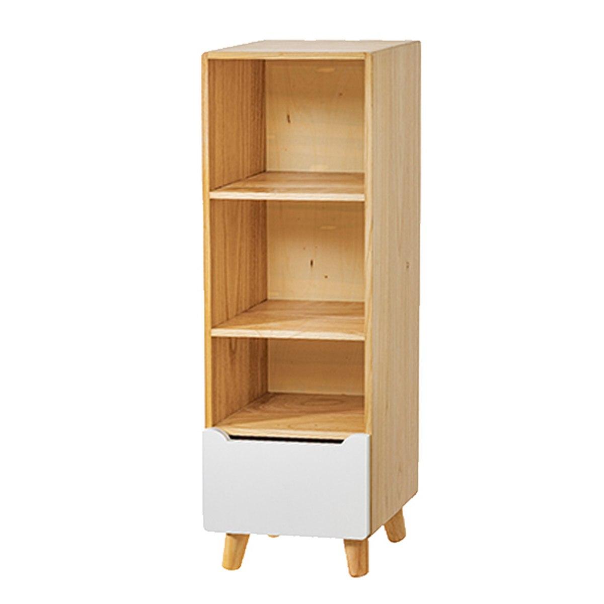 Libreria Legno 4 Piani e Cassetto Bianco cm.114 | Montemaggi