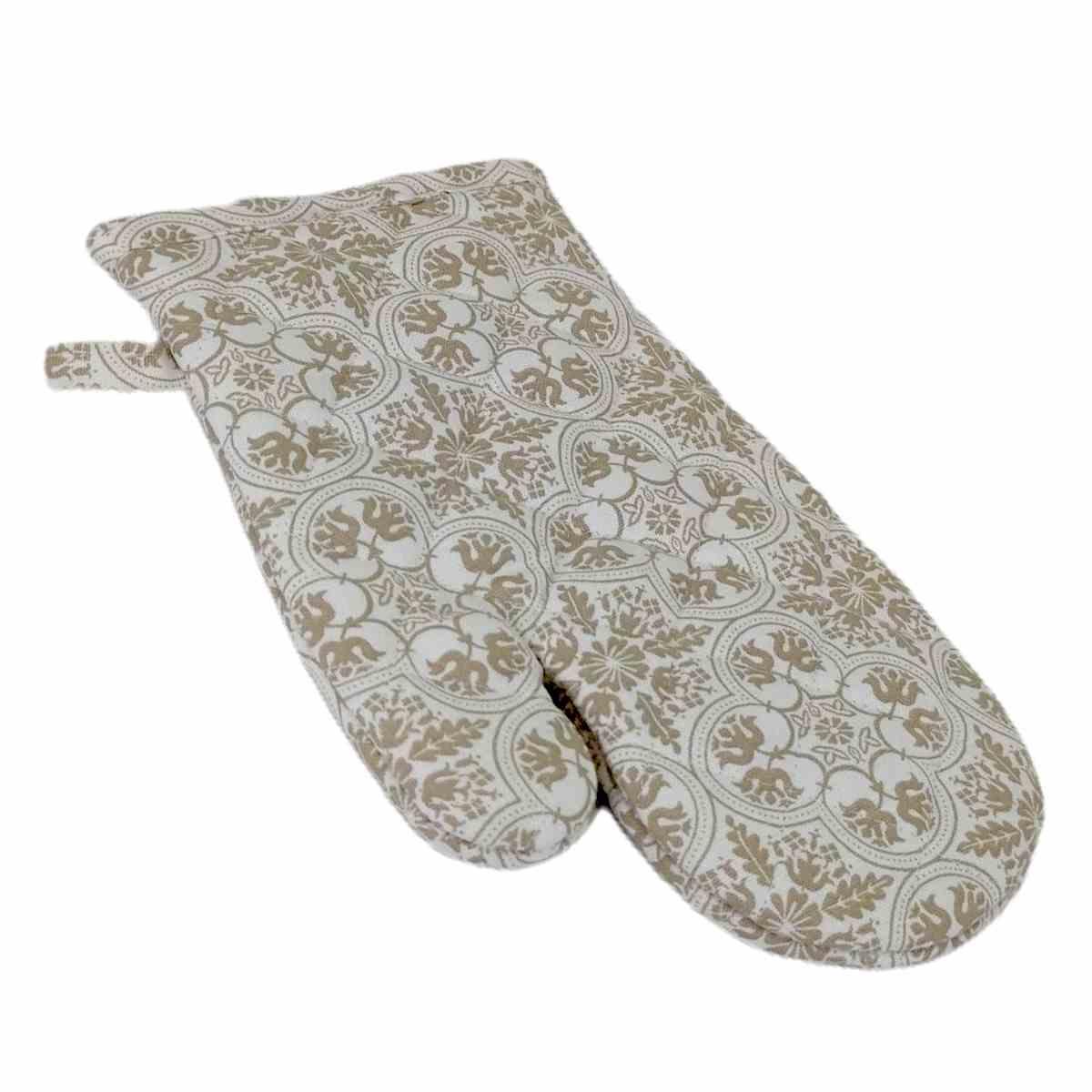 Guanto Cucina Fantasia Fiori Beige c27 | Montemaggi