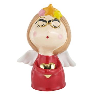 Angelo Ceramica Abito Rosso con Occhiali cm.17 |Montemaggi