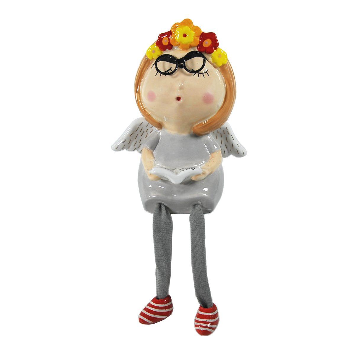 Angelo Ceramica Abito Grigio con Gambe cm.17 |Montemaggi