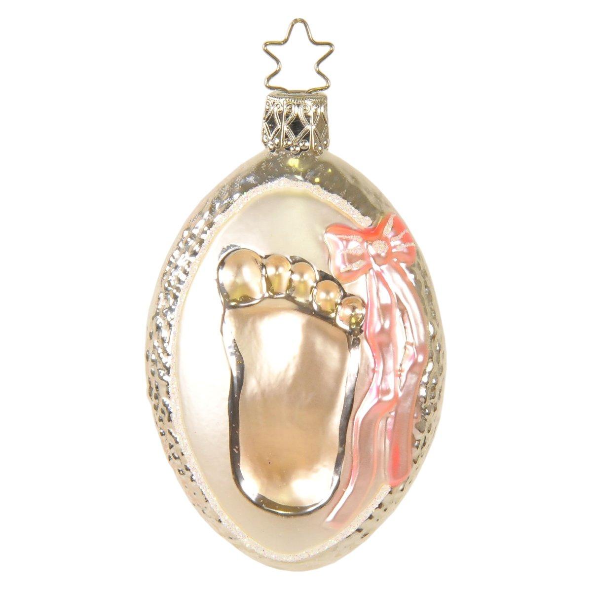 Pallina Natale Vetro Collezione Nascita Rosa Set pz.3 |Inge's Glass