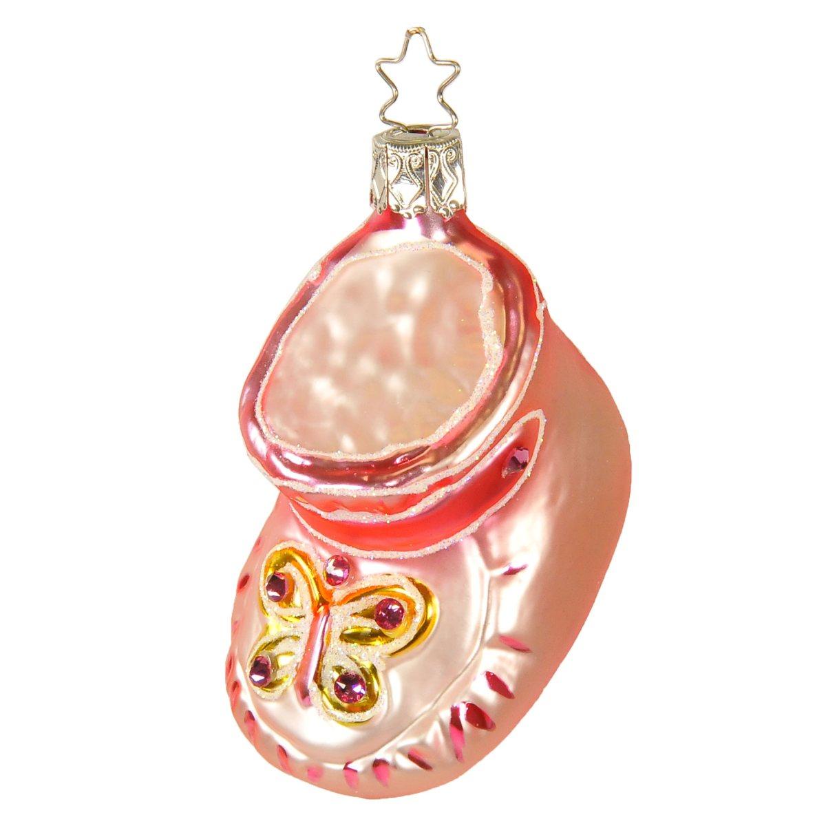 Pallina Natale Vetro Collezione Nascita Rosa Set pz.3 |Inge's Glass