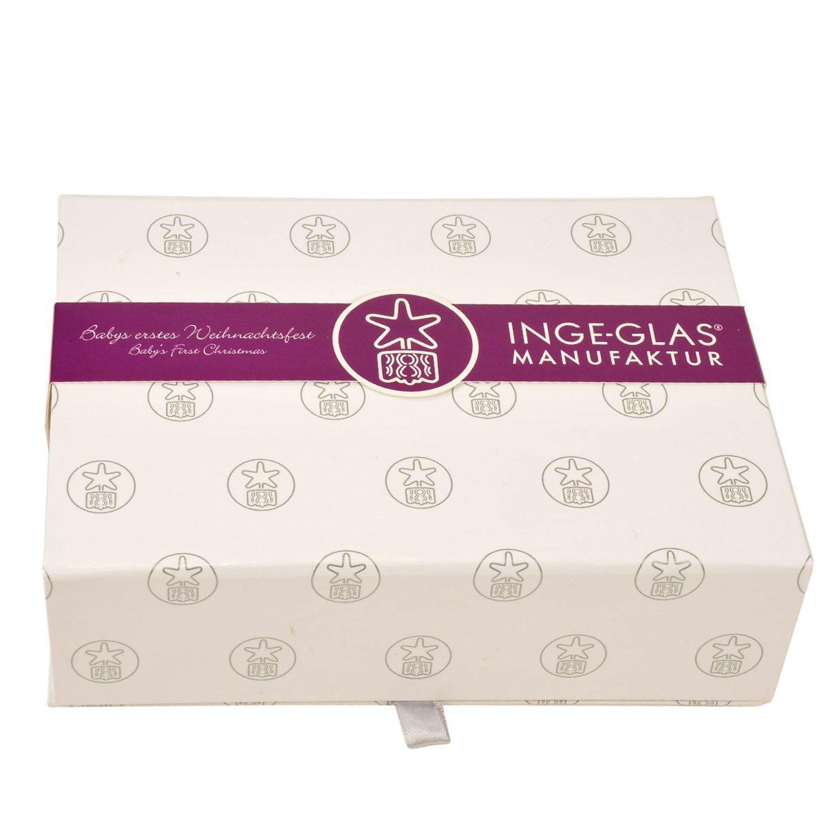 Pallina Natale Vetro Collezione Nascita Rosa Set pz.3 |Inge's Glass