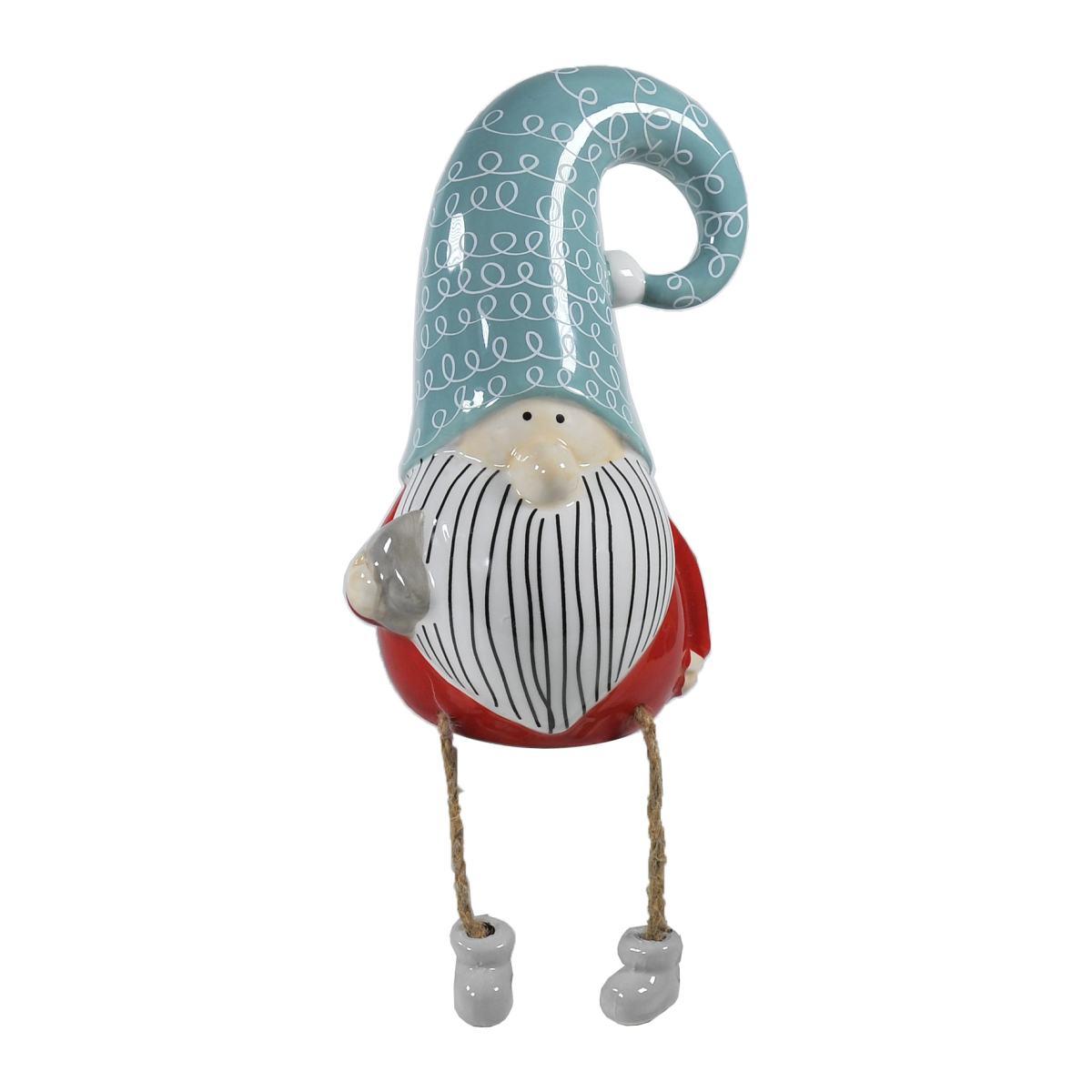 Gnomo Natalizio Ceramica con Gambe cm.22 |Montemaggi