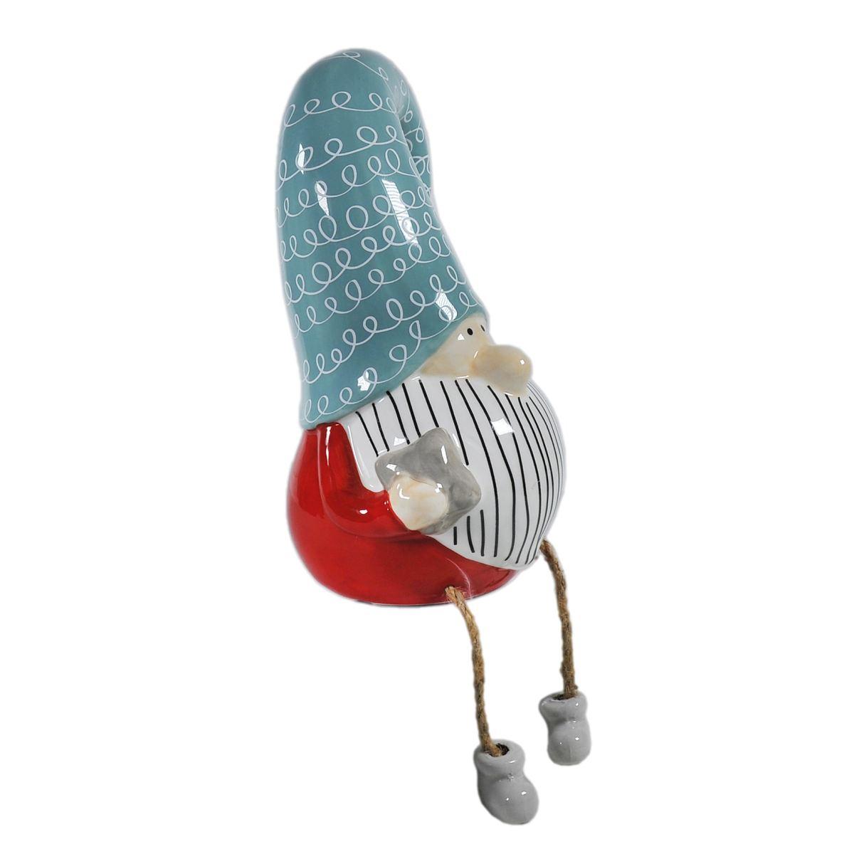 Gnomo Natalizio Ceramica con Gambe cm.22 |Montemaggi