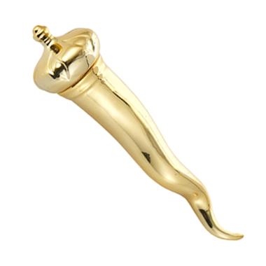 Decorazione Corno Porcellana Oro cm.Ø4x16