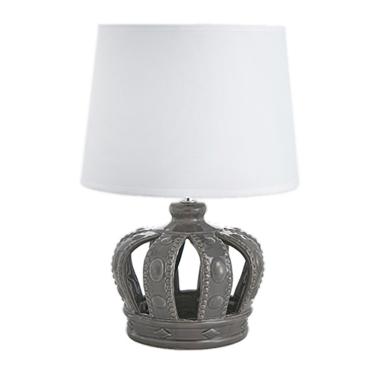 Lampada Tavolo Ceramica Corona Grigia cm.38 | Montemaggi