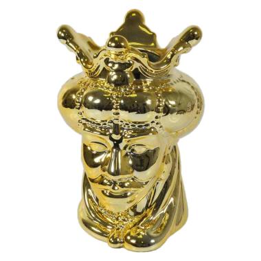 Vaso Porcellana Testa Moro Re Oro cm.24 | Montemaggi
