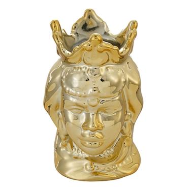 Vaso Porcellana Testa Moro Regina Oro cm.24 | Montemaggi