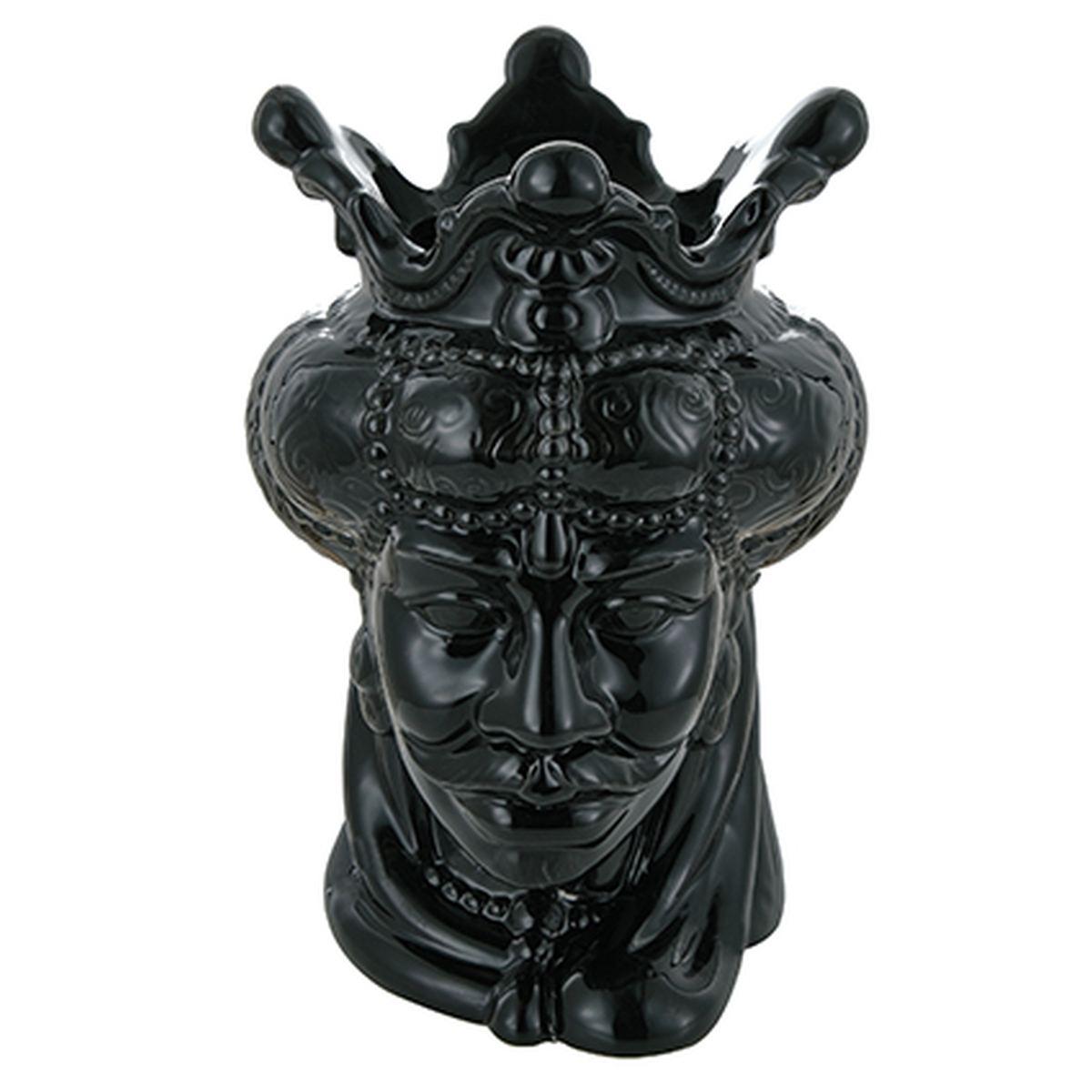 Vaso Porcellana Testa Moro Re Nero cm.24 | Montemaggi