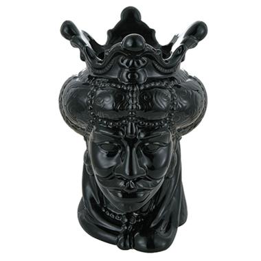 Vaso Porcellana Testa Moro Re Nero cm.24 | Montemaggi