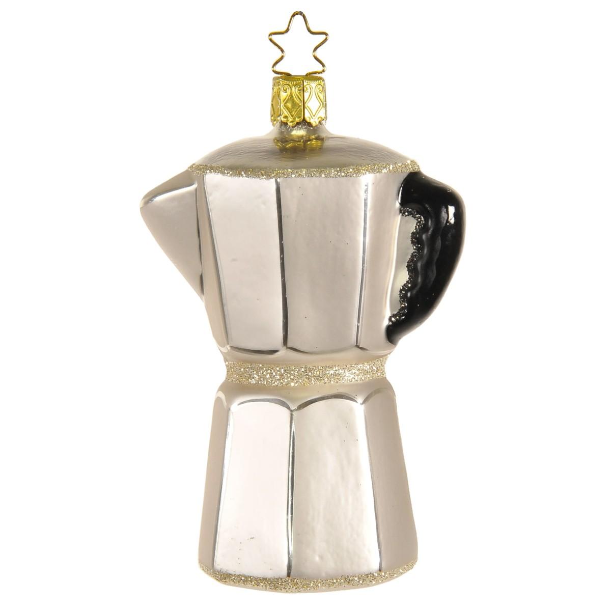 Pallina Natale Vetro Collezione cm.9 Caffettiera |Inge's Glass