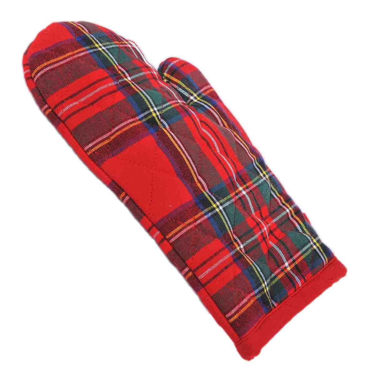 Guanto Cucina Natalizio Cotone Fantasia Tartan cm.27 |Montemaggi