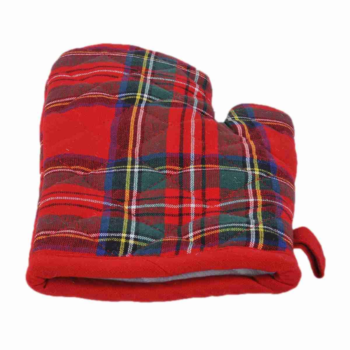 Guanto Cucina Natalizio Cotone Fantasia Tartan cm.27 |Montemaggi