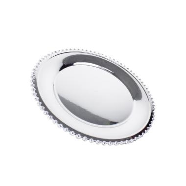 Piatto Tavola PVC Natale Argento Lucido con Bordo cm.33 |Silani