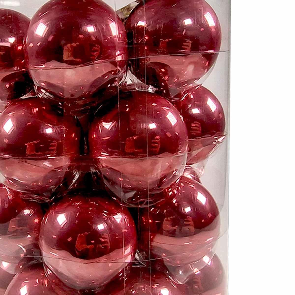 Pallina Natale Vetro cm.Ø4 Rosa Set pz.36 |Silani