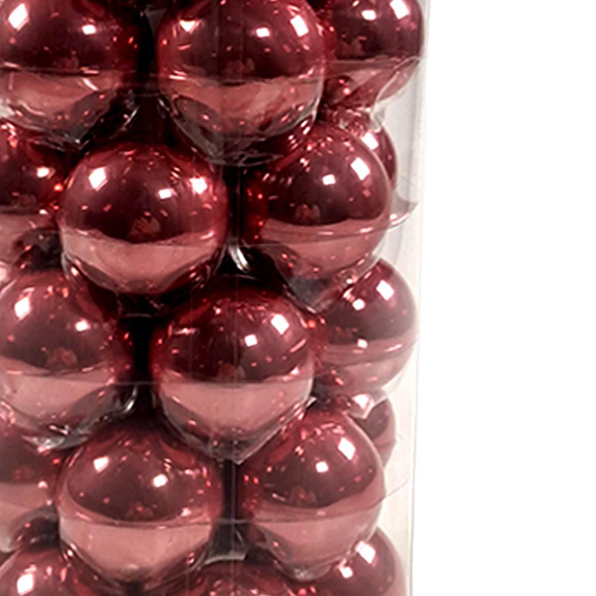 Pallina Natale Vetro cm.Ø4 Rosa Set pz.36 |Silani