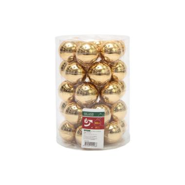Pallina Natale Vetro cm.6 Oro Lucide Set pz.30 |Silani