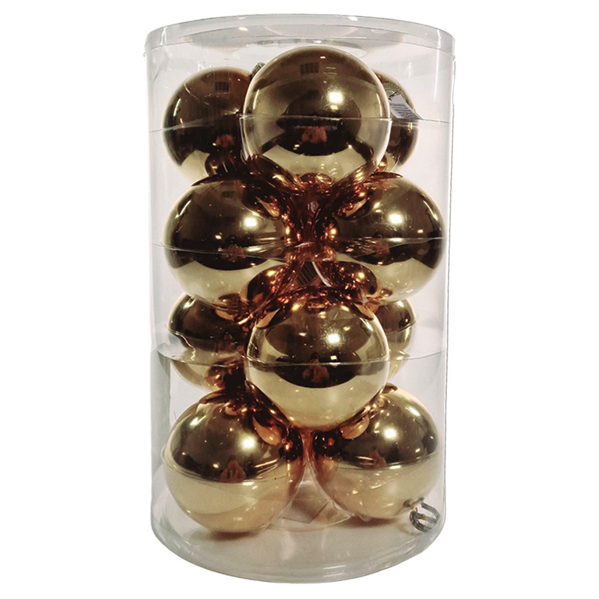 Pallina Natale Vetro cm.10 Oro Lucido Set pz.12 |Silani