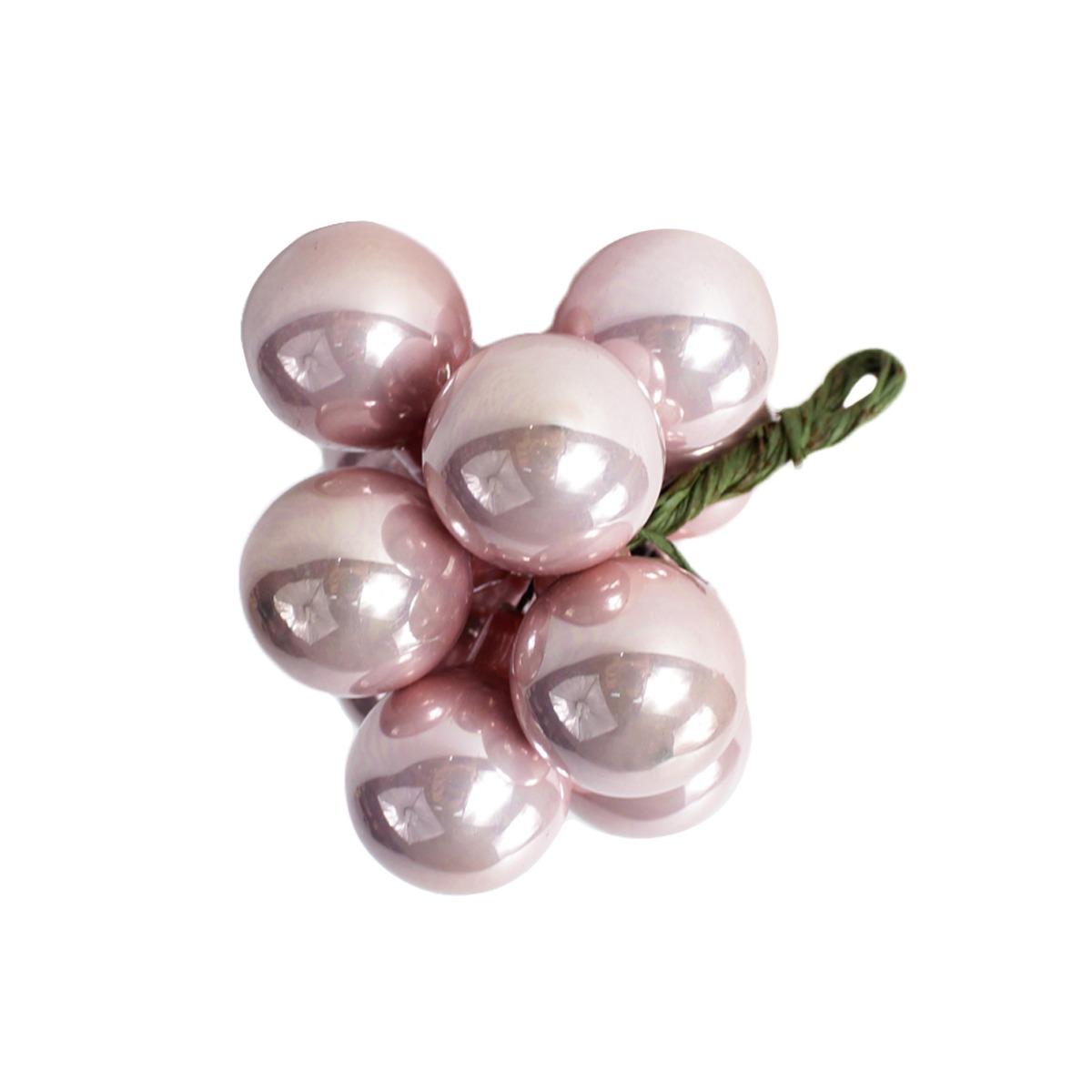 Pallina Natale Vetro cm.2 Rosa Cipria Lucido Set pz.12 |Silani