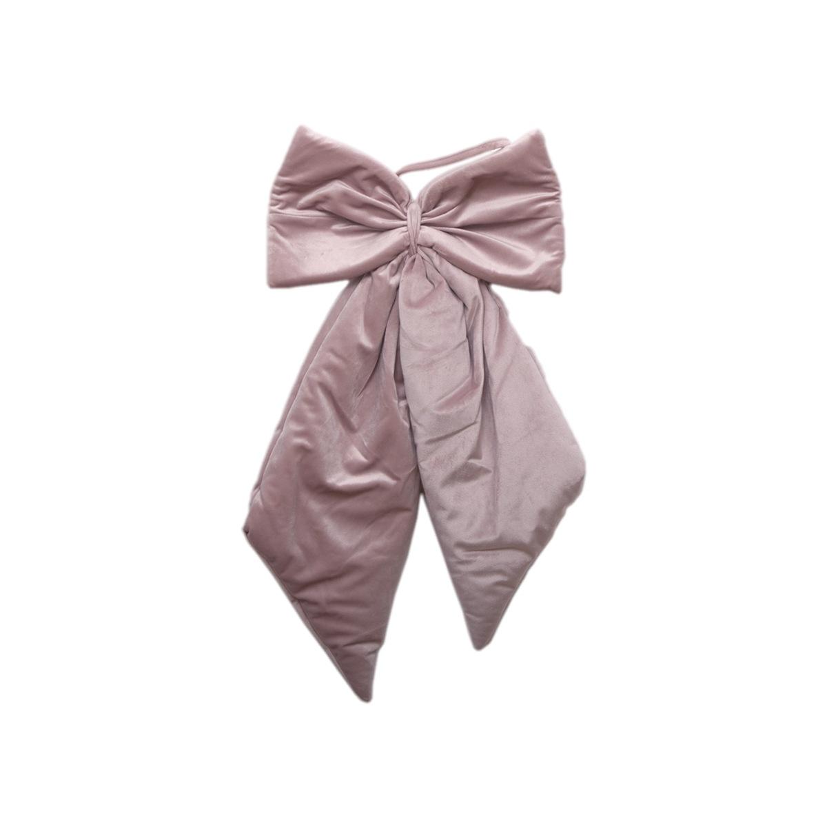 Decorazione Natalizia Fiocco Velluto Rosa Cipria cm27x34 |Silani