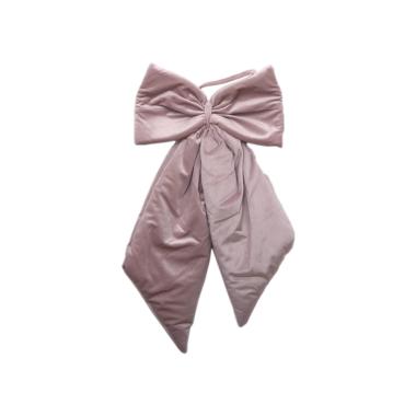 Decorazione Natalizia Fiocco Velluto Rosa Cipria cm27x34 |Silani