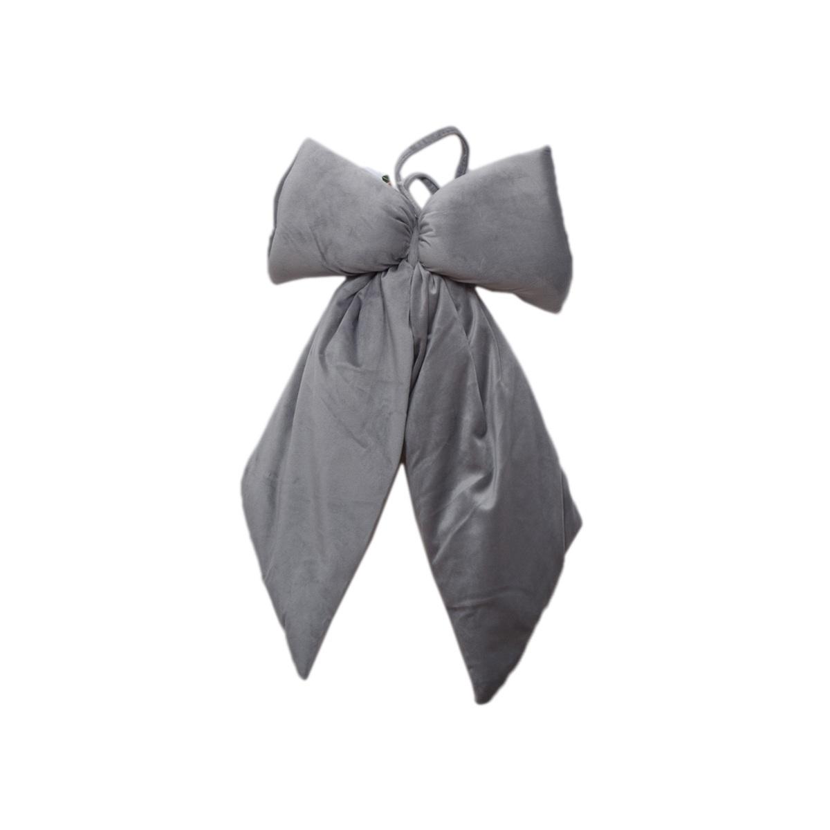 Decorazione Natalizia Fiocco Velluto Grigio cm.27x34 |Silani