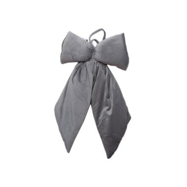 Decorazione Natalizia Fiocco Velluto Grigio cm.27x34 |Silani