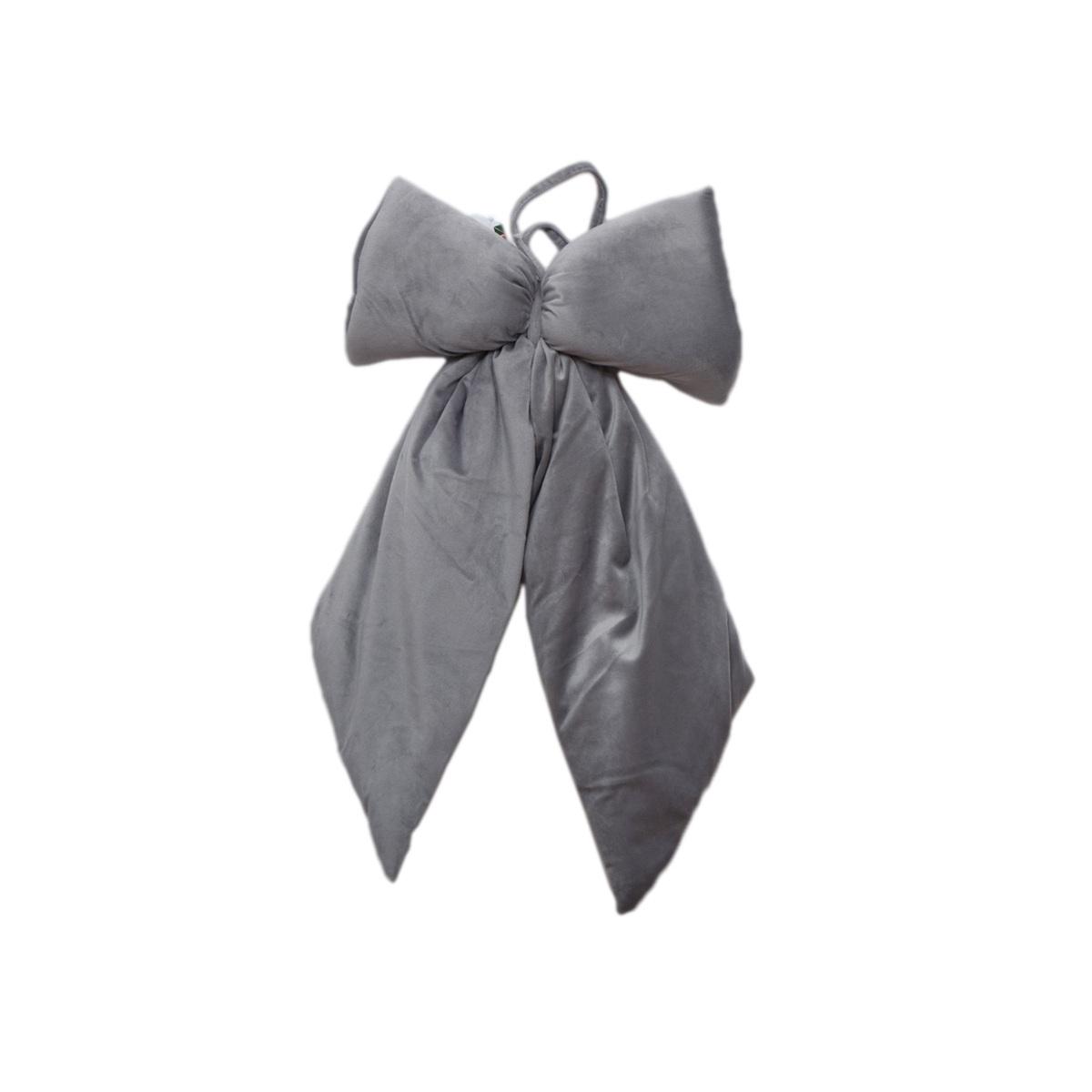Decorazione Natalizia Fiocco Velluto Grigio cm.35x60 |Silani