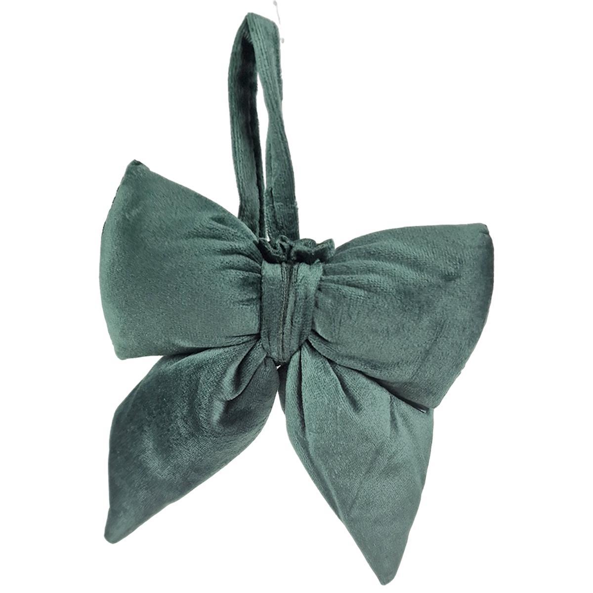Decorazione Natalizia Fiocco Velluto Verde cm.13,5x17 |Silani