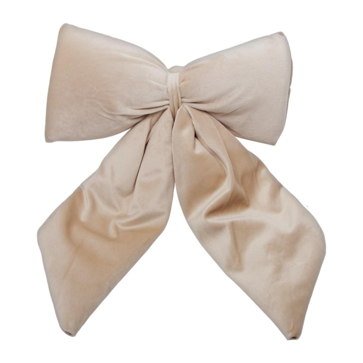 Decorazione Natalizia Fiocco Velluto Oro Champagne cm13,5x17 |Silani