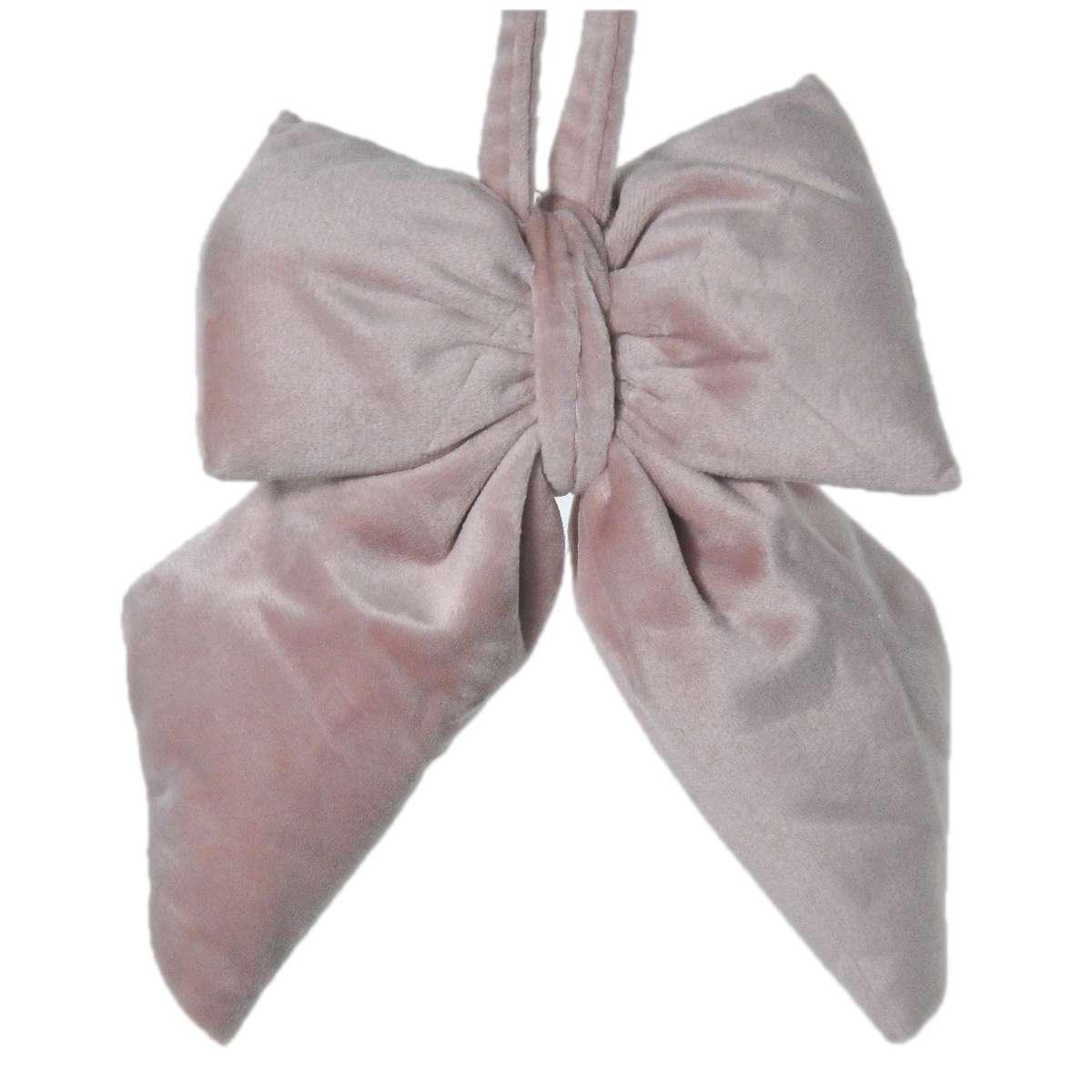 Decorazione Natalizia Fiocco Velluto Rosa cm.13,5x17 |Silani