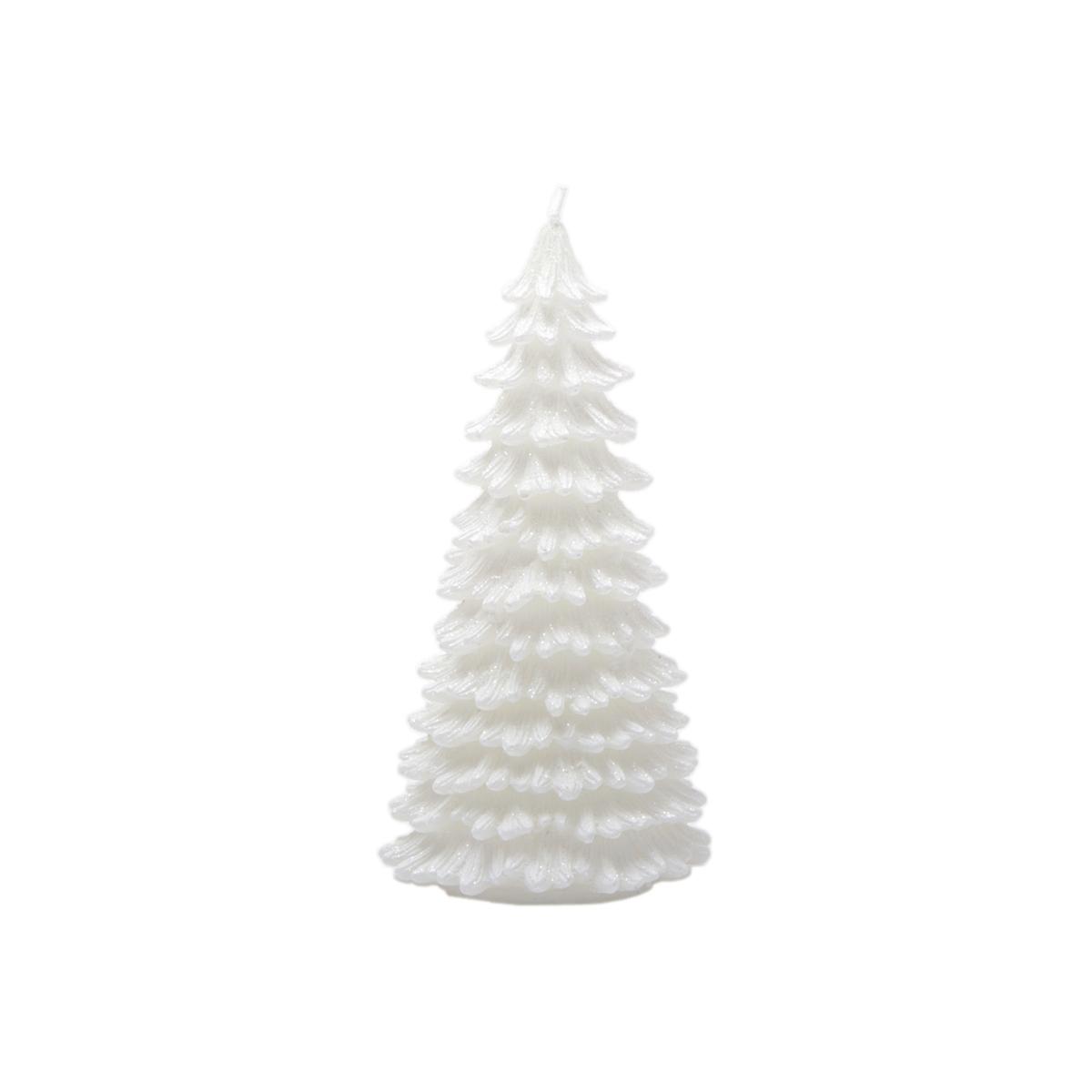 Candela Natale Albero Bianco cm.7xh13 |Silani
