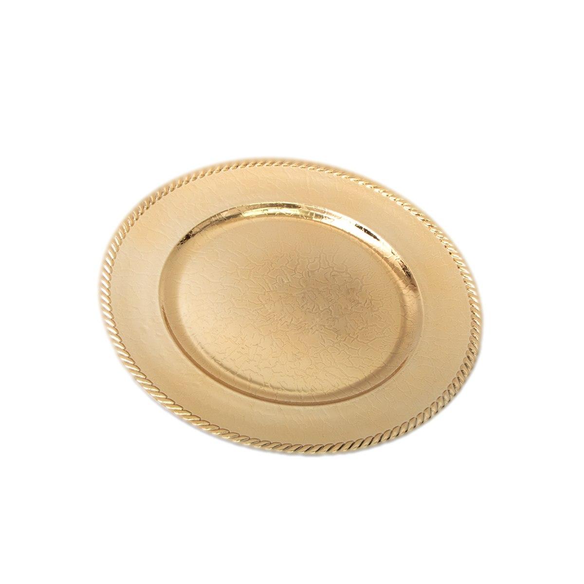 Piatto Tavola PVC Natale Oro Lucido con Bordo cm.33 |Silani