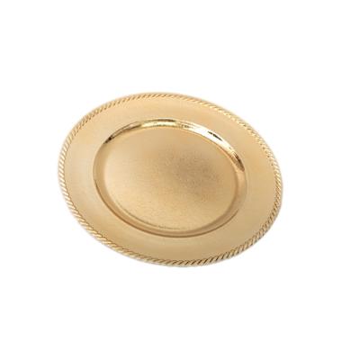 Piatto Tavola PVC Natale Oro Lucido con Bordo cm.33 |Silani