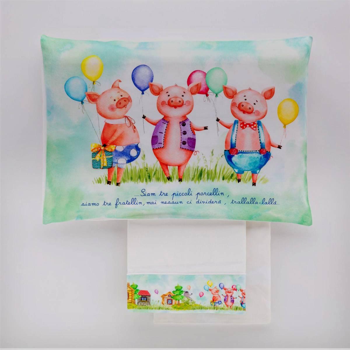 Lenzuola Singole Lettino Baby Tre Porcellini | M2 Store