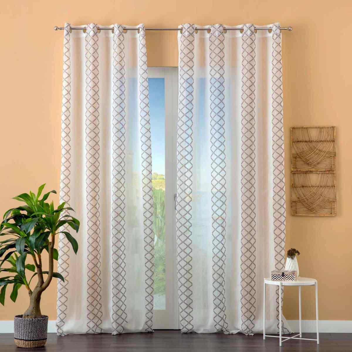 Tenda Agra Bianca Tortora cm.140x280 | Angelo Carillo