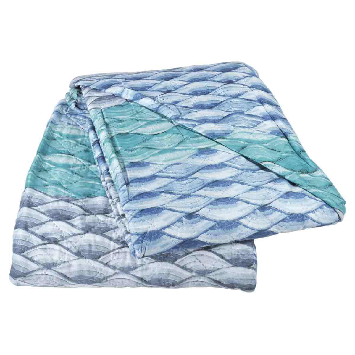 Trapunta Matrimoniale Wave Blu cm.260x260 | Angelo Carillo