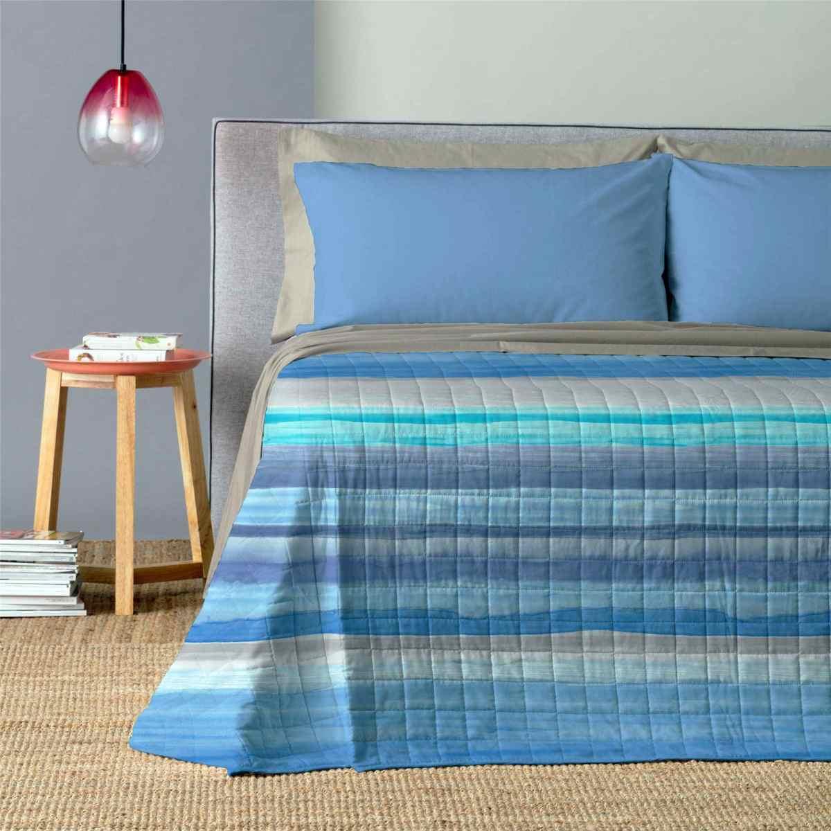 Trapunta Singola Mykonos Blu Azzurro cm.170x260 | Angelo Carillo