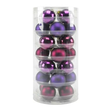 Pallina Natale Vetro cm.4,5 Viola Set pz.28 |Inge's Glass