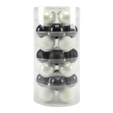 Pallina Natale Vetro cm.4,5 Bianco Nero Set pz.28 |Inge's Glass