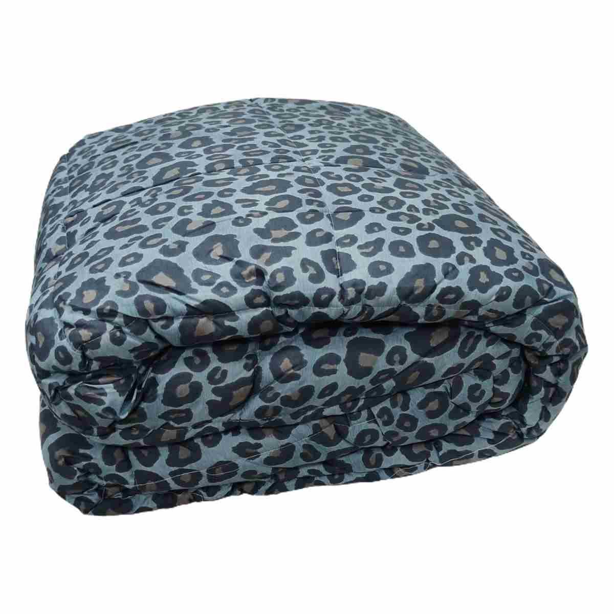 Trapunta Matrimoniale Leopard Azzurra cm.60x260 | Angelo Carillo