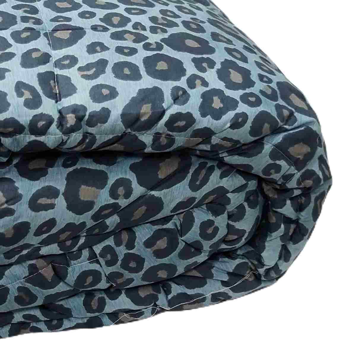 Trapunta Matrimoniale Leopard Azzurra cm.60x260 | Angelo Carillo