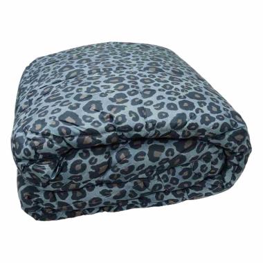 Trapunta Matrimoniale Leopard Azzurra cm.60x260 | Angelo Carillo