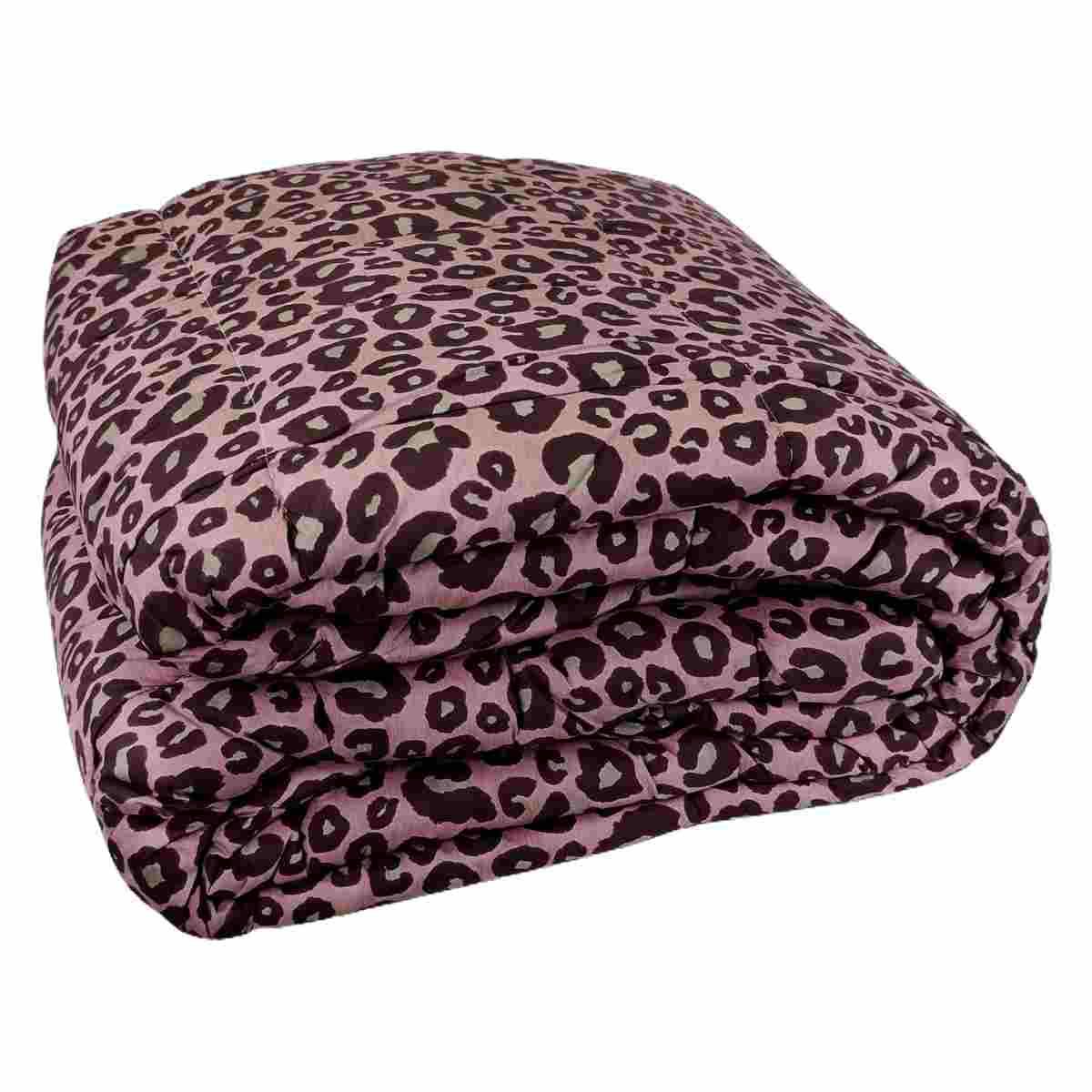 Trapunta Matrimoniale Leopard Rosa Bordeaux | Angelo Carillo