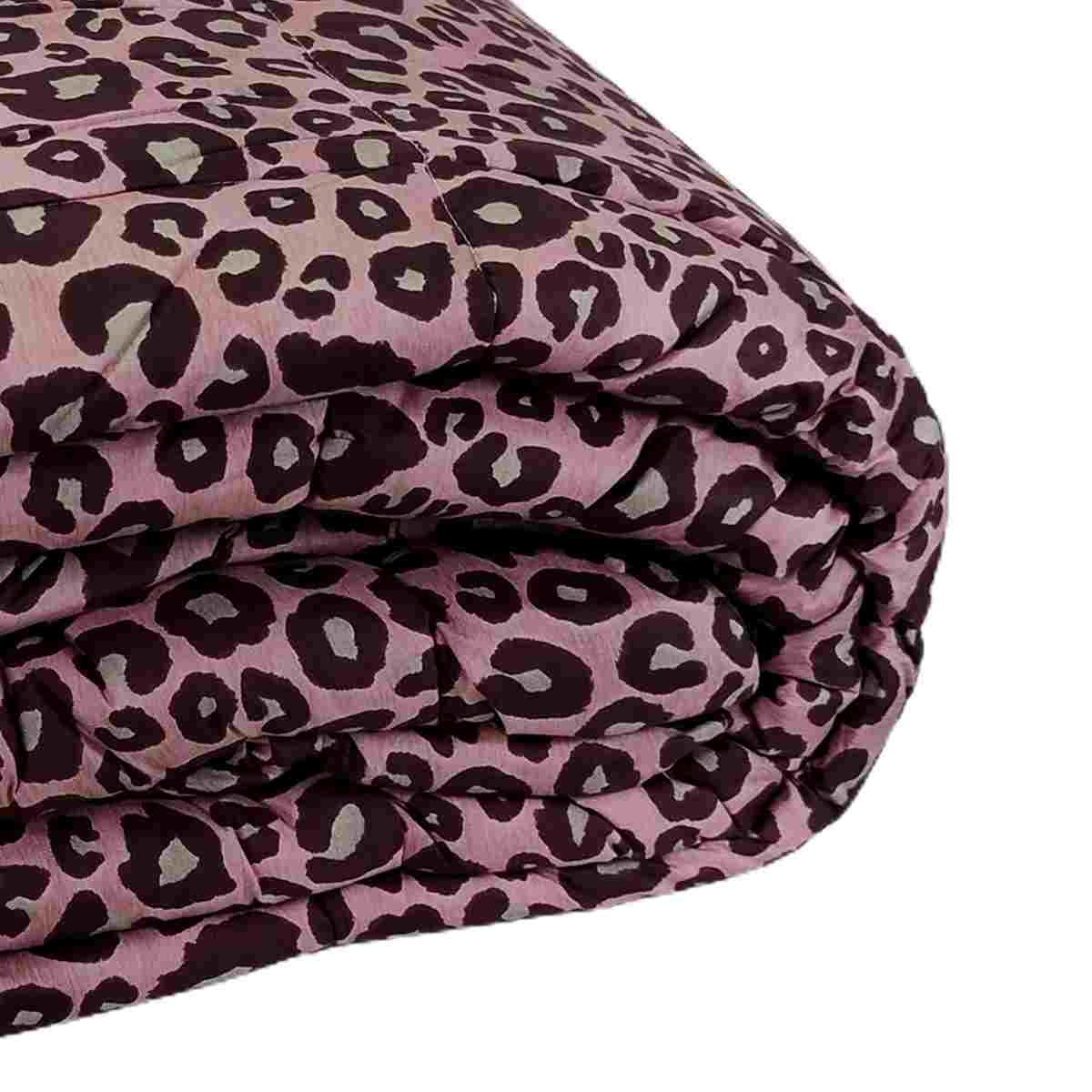 Trapunta Matrimoniale Leopard Rosa Bordeaux | Angelo Carillo