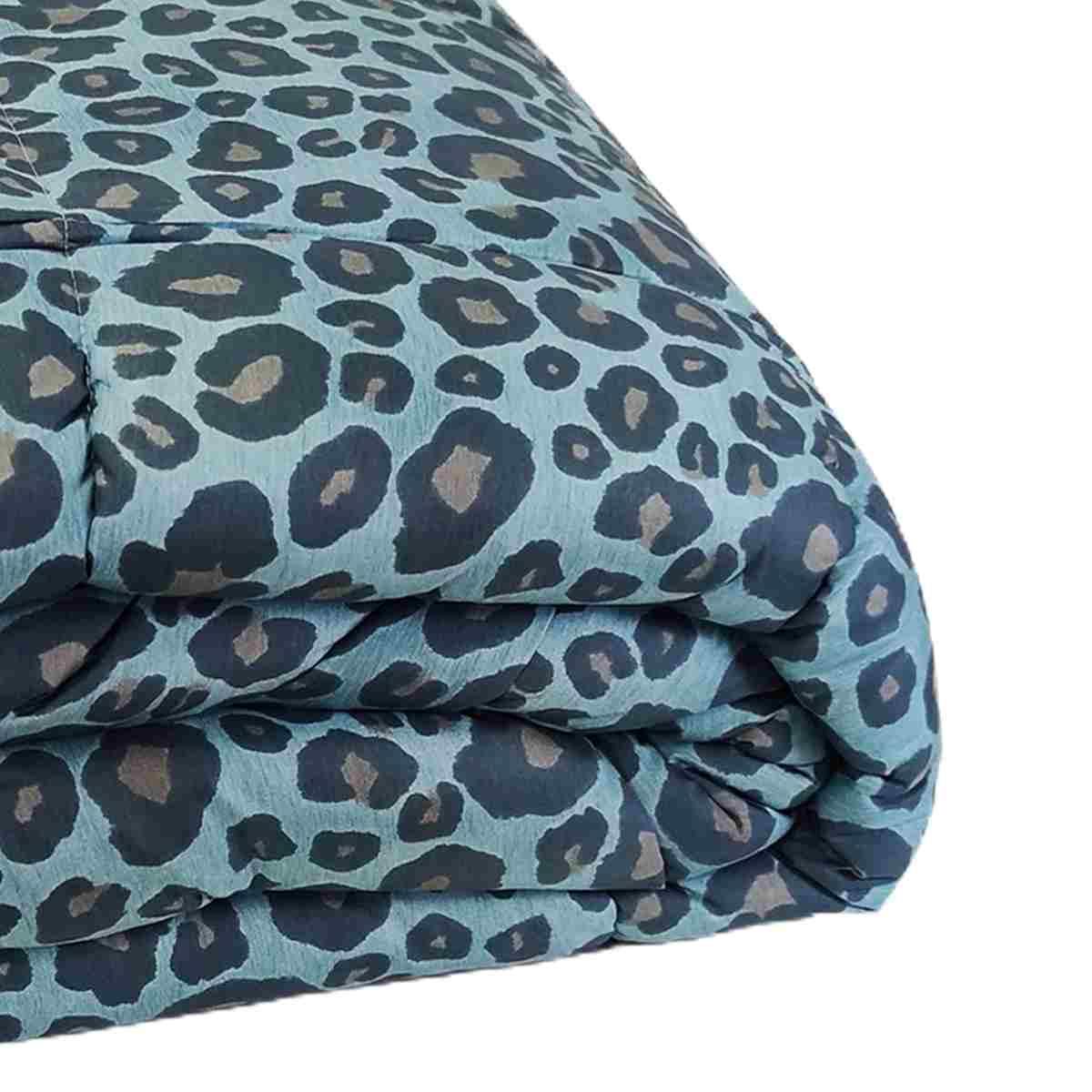 Trapunta 1 Piazza e Mezza Leopard Blu Avio cm.20x260 | Angelo Carillo