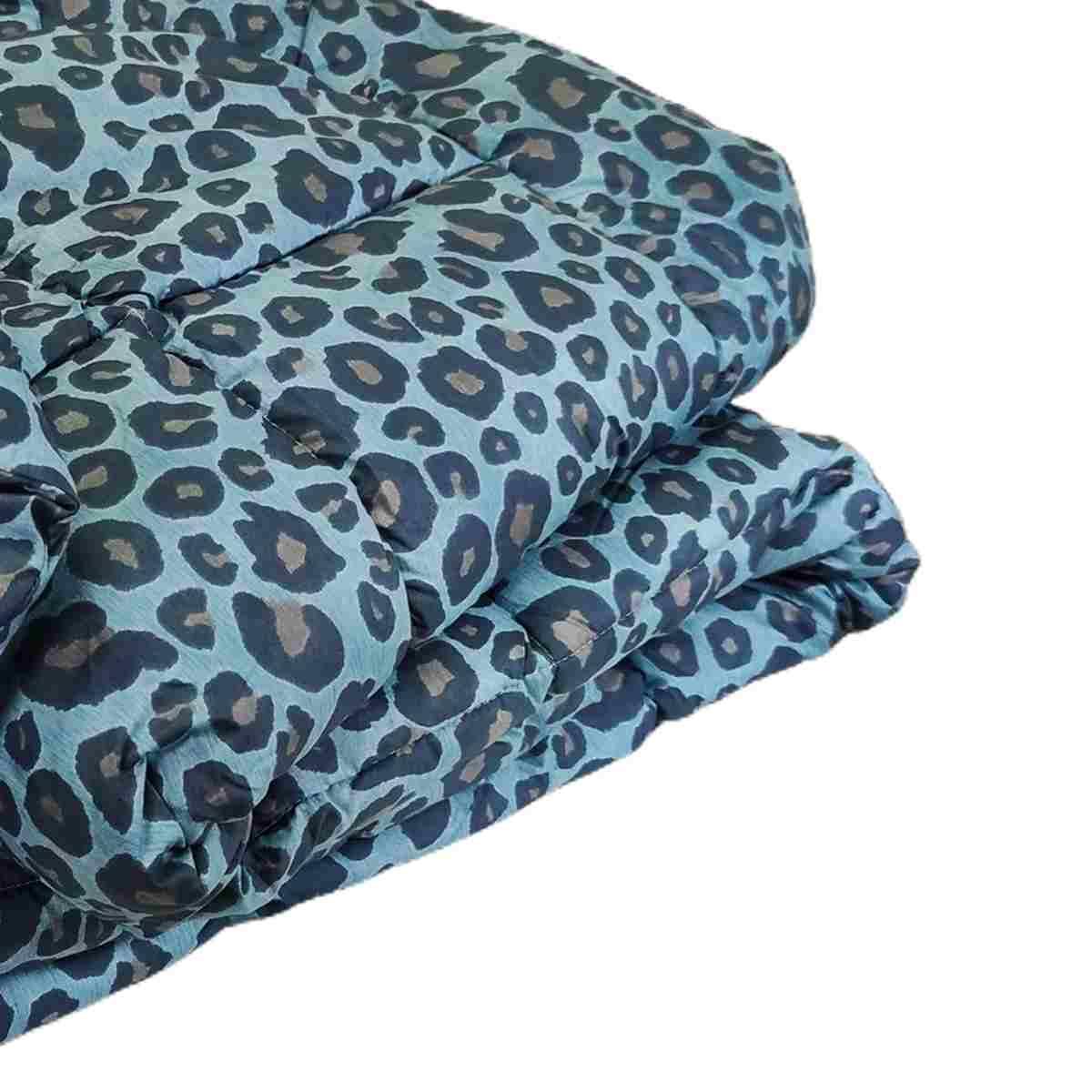 Trapunta 1 Piazza e Mezza Leopard Blu Avio cm.20x260 | Angelo Carillo