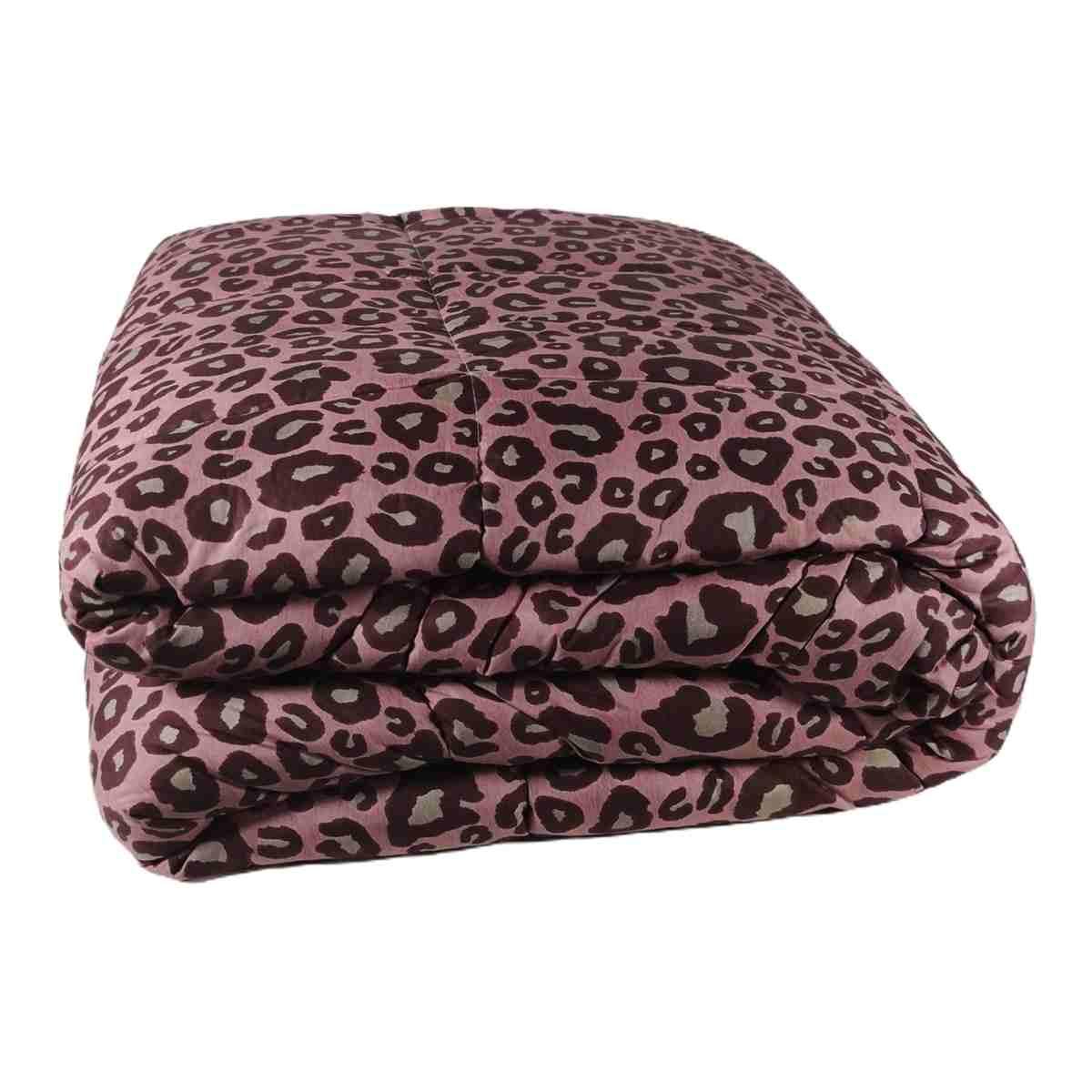 Trapunta 1 Piazza e Mezza Leopard Rosa cm.20x260 | Angelo Carillo